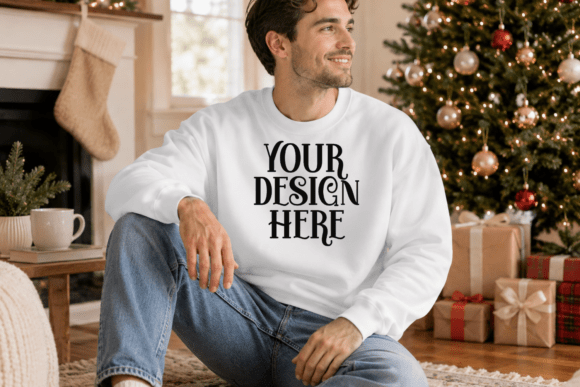 Gildan 18000 Christmas Sweatshirt Mockup