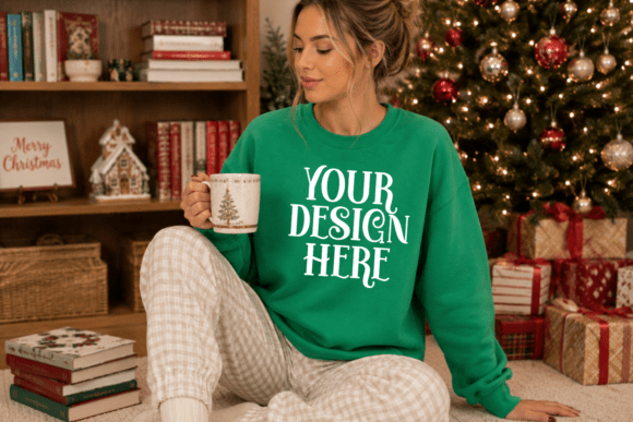 Gildan 18000 Christmas Sweatshirt Mockup