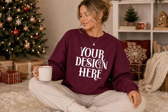 Gildan 18000 Christmas Sweatshirt Mockup