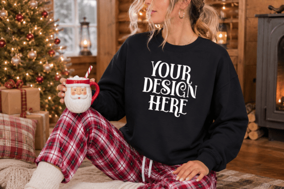 Gildan 18000 Christmas Sweatshirt Mockup