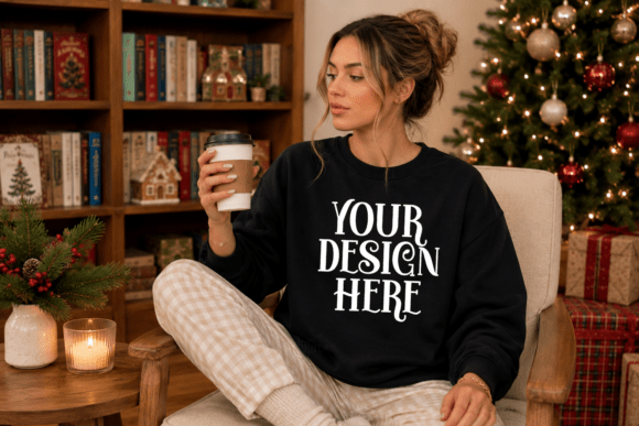Gildan 18000 Christmas Sweatshirt Mockup
