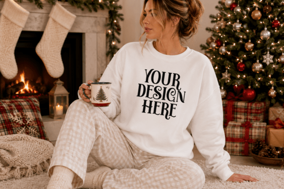 Gildan 18000 Christmas Sweatshirt Mockup
