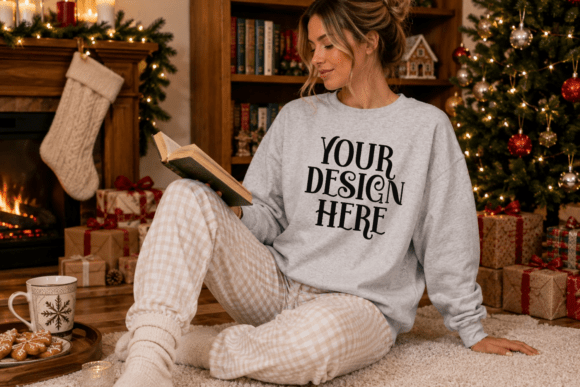 Gildan 18000 Christmas Sweatshirt Mockup