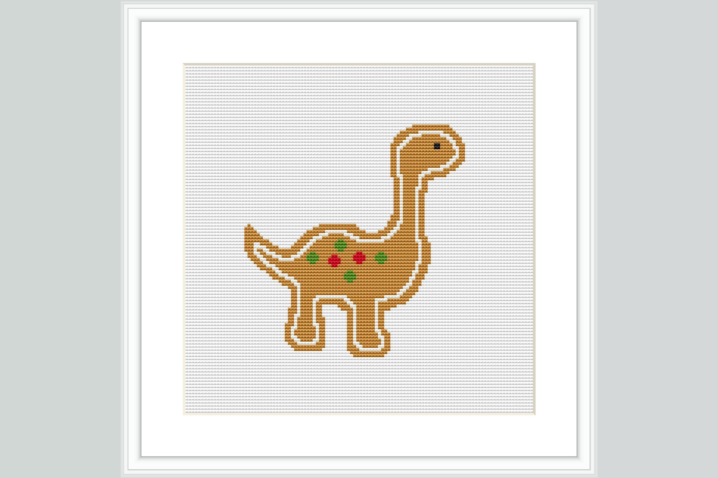 Gingerbread Dino Cross Stitch Pattern