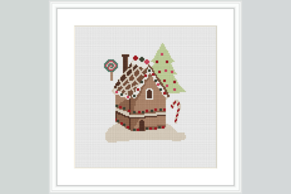 Gingerbread House Cross Stitch Pattern