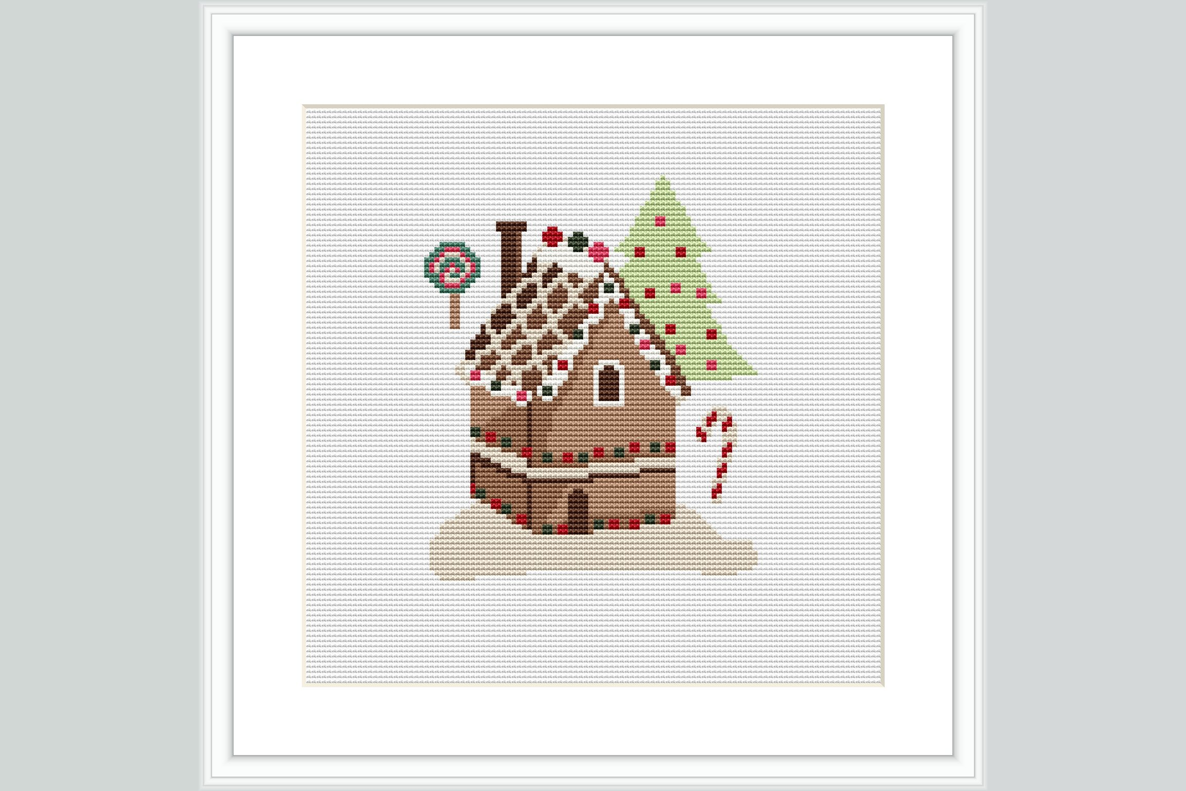 Gingerbread House Cross Stitch Pattern