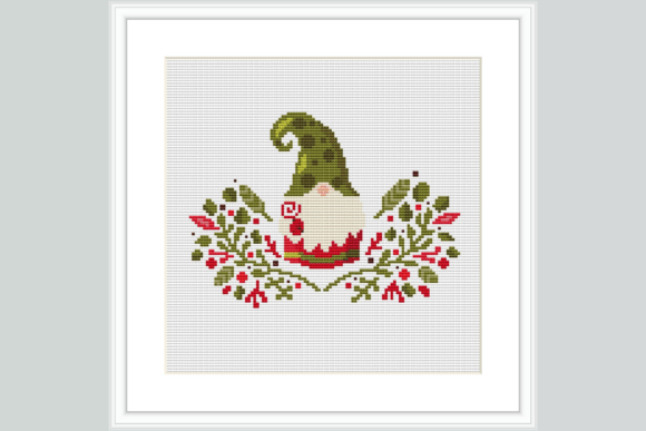 Green Gnome Cross Stitch Pattern