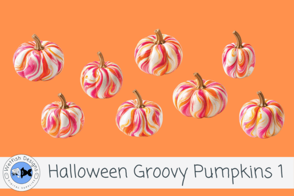 Halloween PNG Groovy Pumpkin Clipart 1