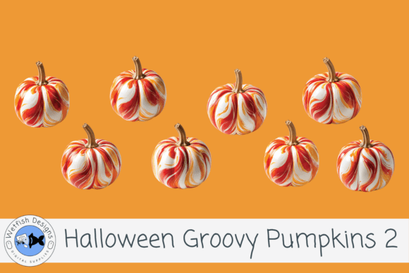 Halloween PNG Groovy Pumpkin Clipart 2
