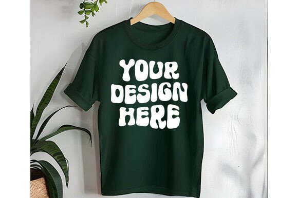 Hanging Forest Green T-shirt Mockup