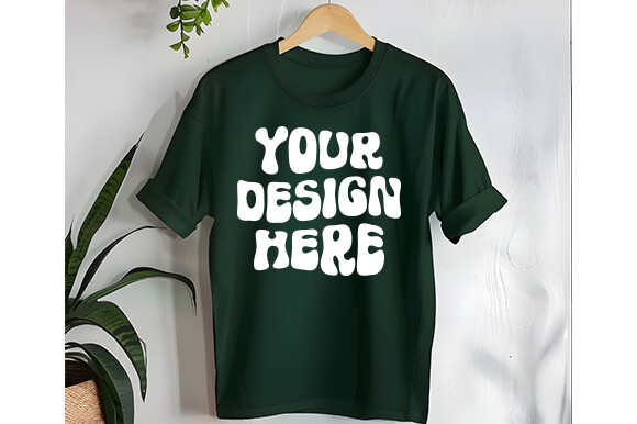 Hanging Forest Green T-shirt Mockup