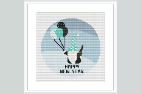 Happy New Year Cross Stitch Pattern