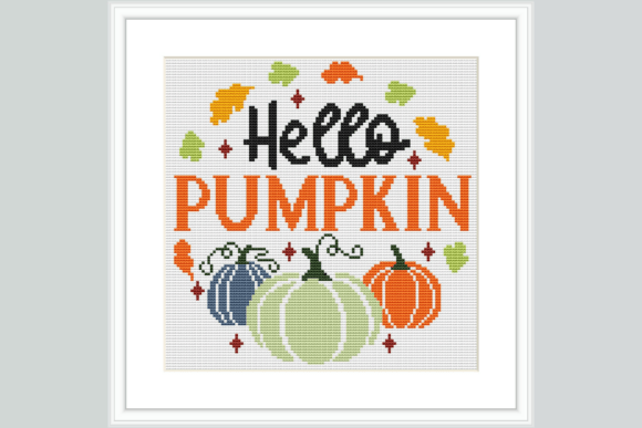 Hello Pumpkin Cross Stitch Pattern