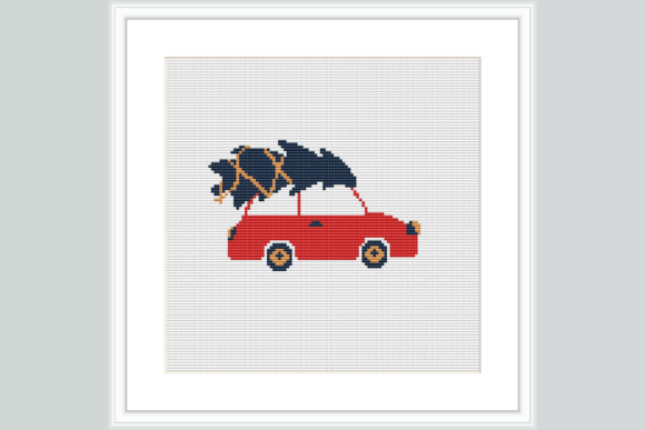 Holiday Car Cross Stitch Pattern