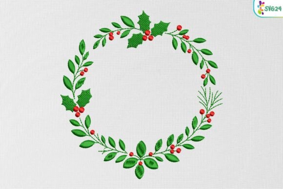 Holly Berry Floral Circle Wreath