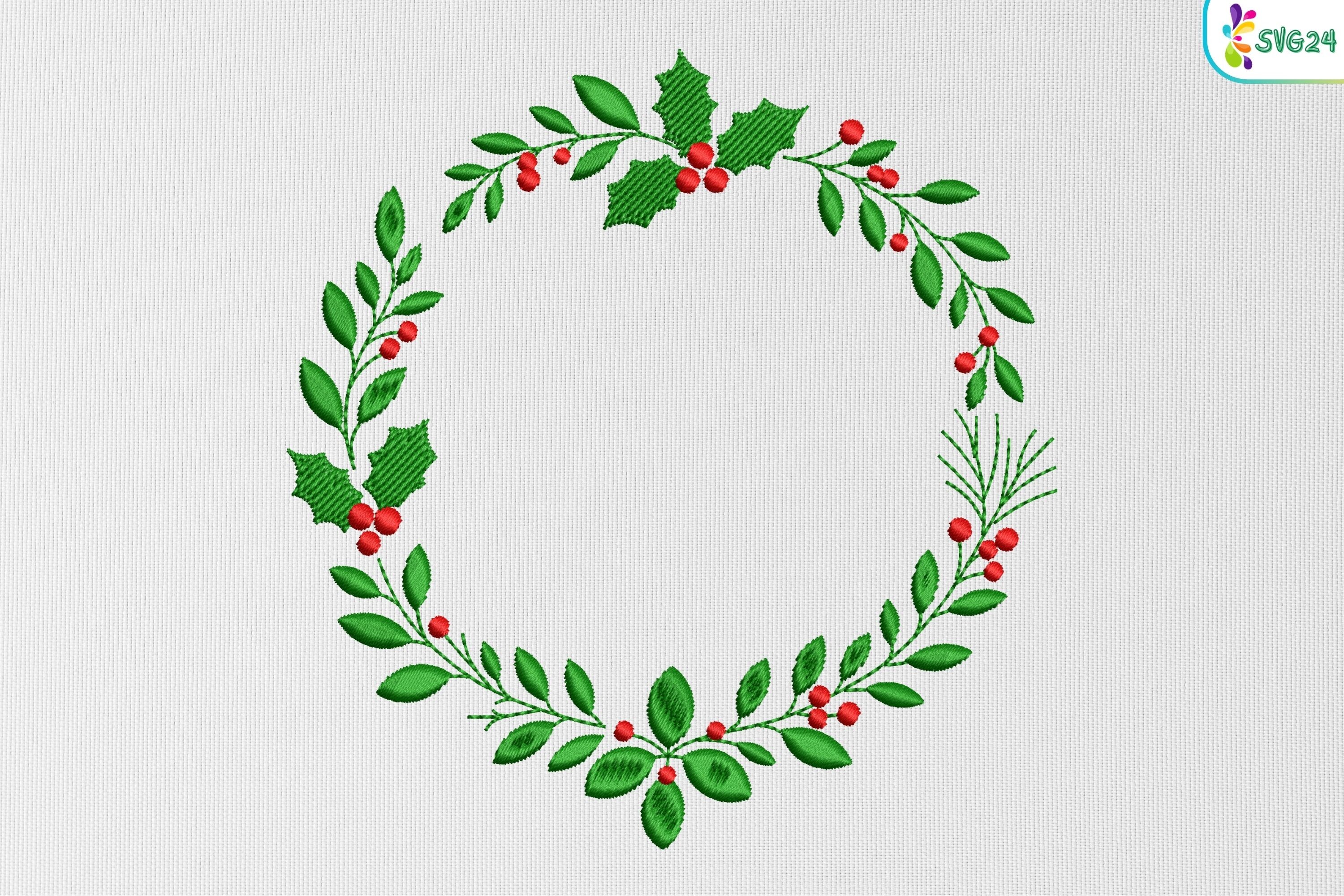 Holly Berry Floral Circle Wreath