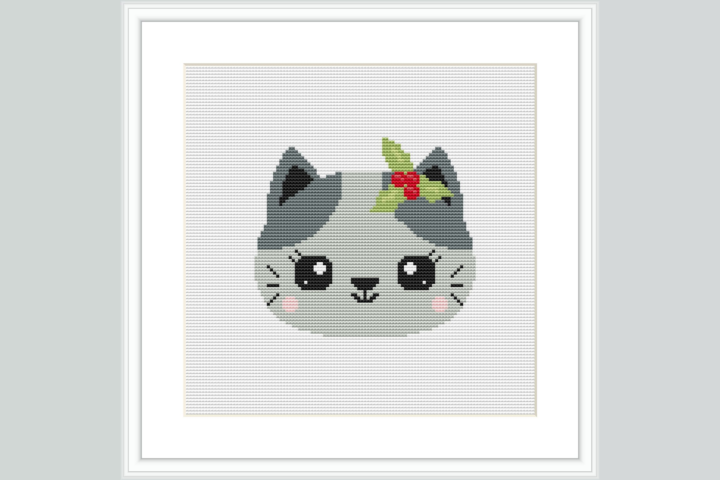 Holly Cat Cross Stitch Pattern