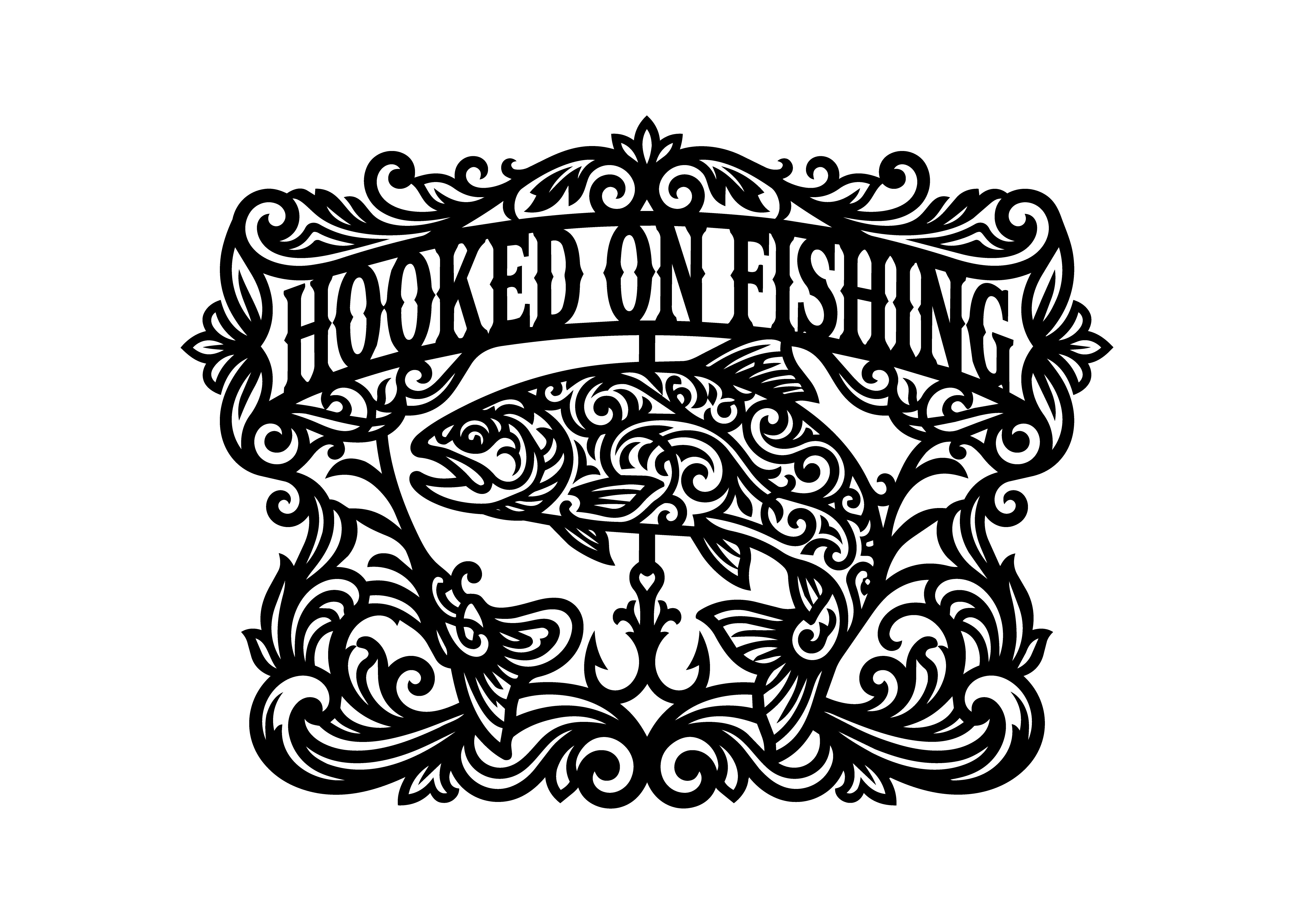 Hooked on Fishing Vintage Fish SVG