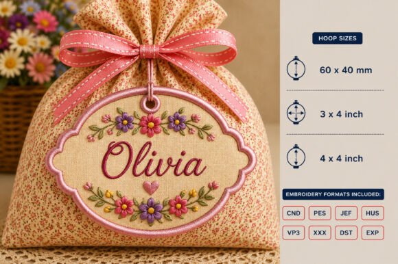 ITH Blank Scalloped Oval Tag