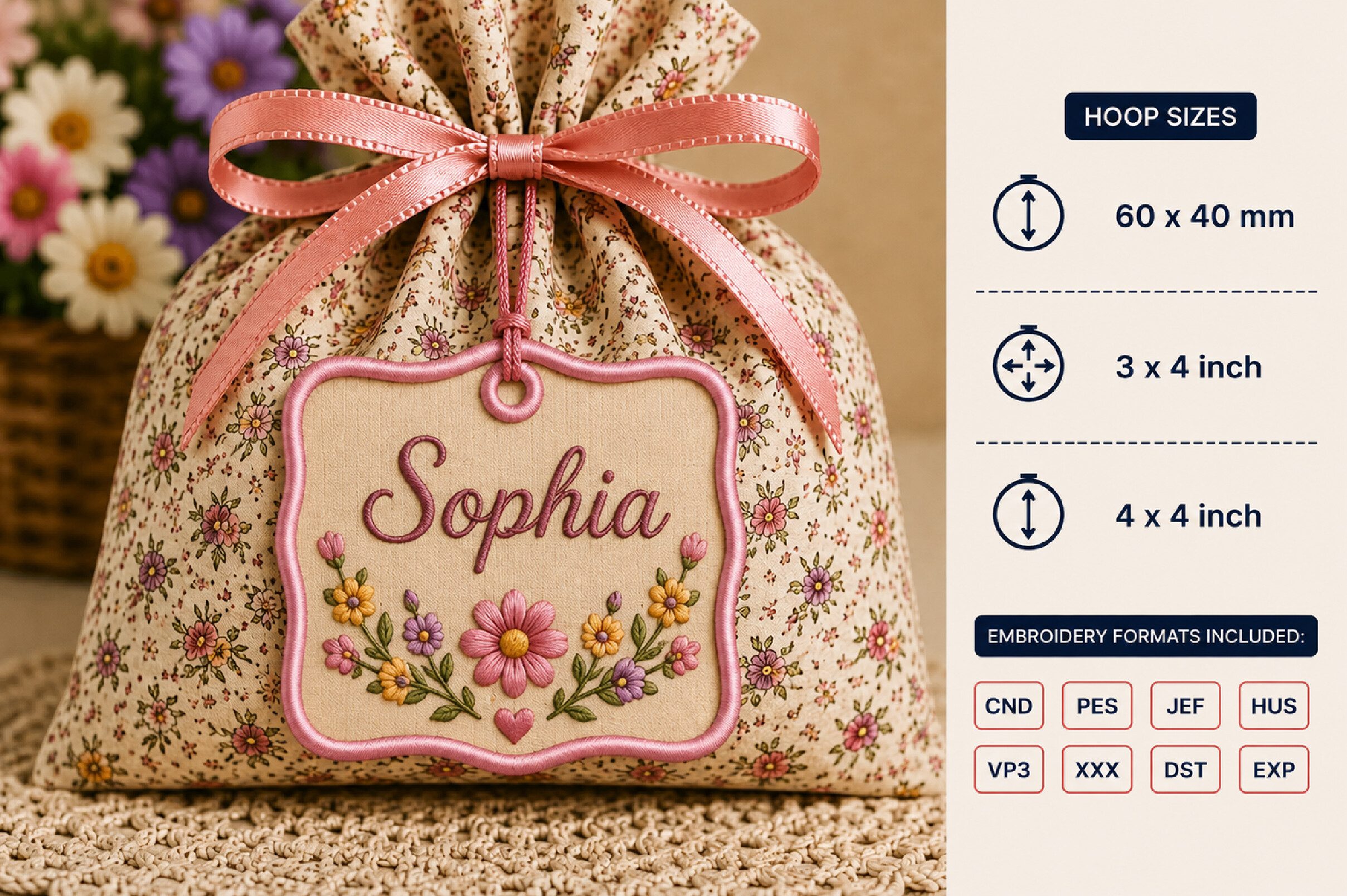 ITH Blank Scalloped Square Tag