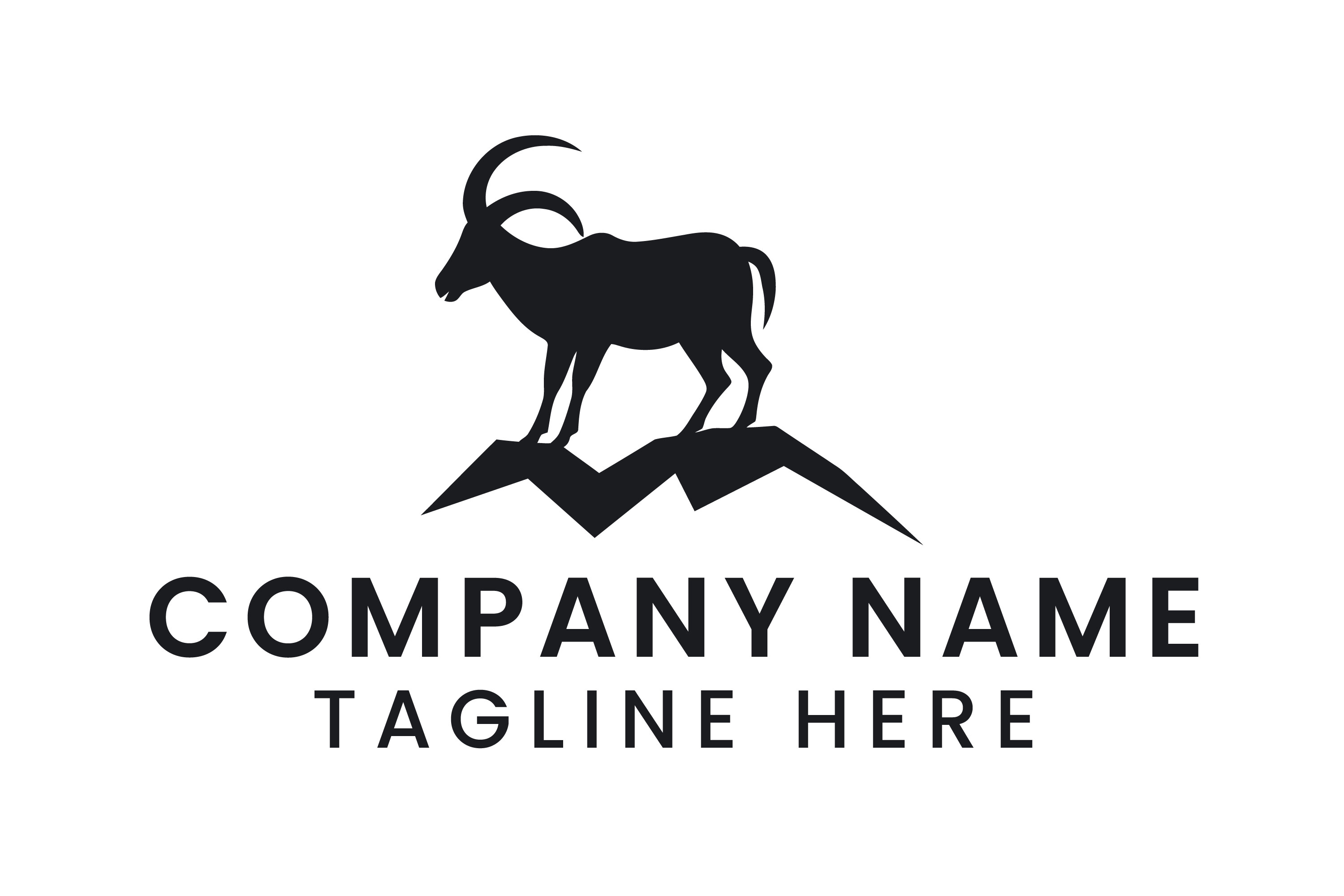 Ibex Mountain Ridge Logo Template