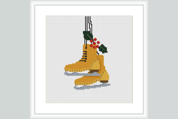 Ice Skate Cross Stitch Pattern