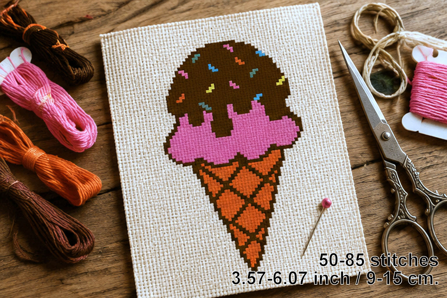 Ice Cream Embroidery Pattern, Beginner F