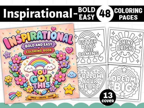 Inspirational Bold & Easy Coloring Book