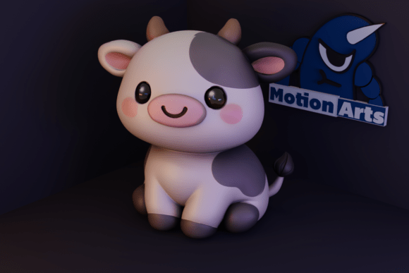 Kawaii Cow 3D Model STL – Cute Beginner-Friendly 3D Printing Figure - Image 1