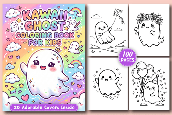 Kawaii Ghost Coloring Book for Kids