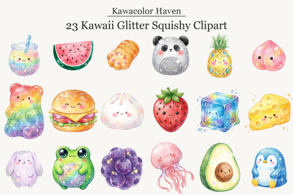 Kawaii Glitter Squishy Clipart