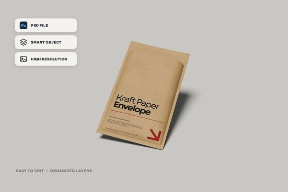Kraft Paper Envelope Mockup