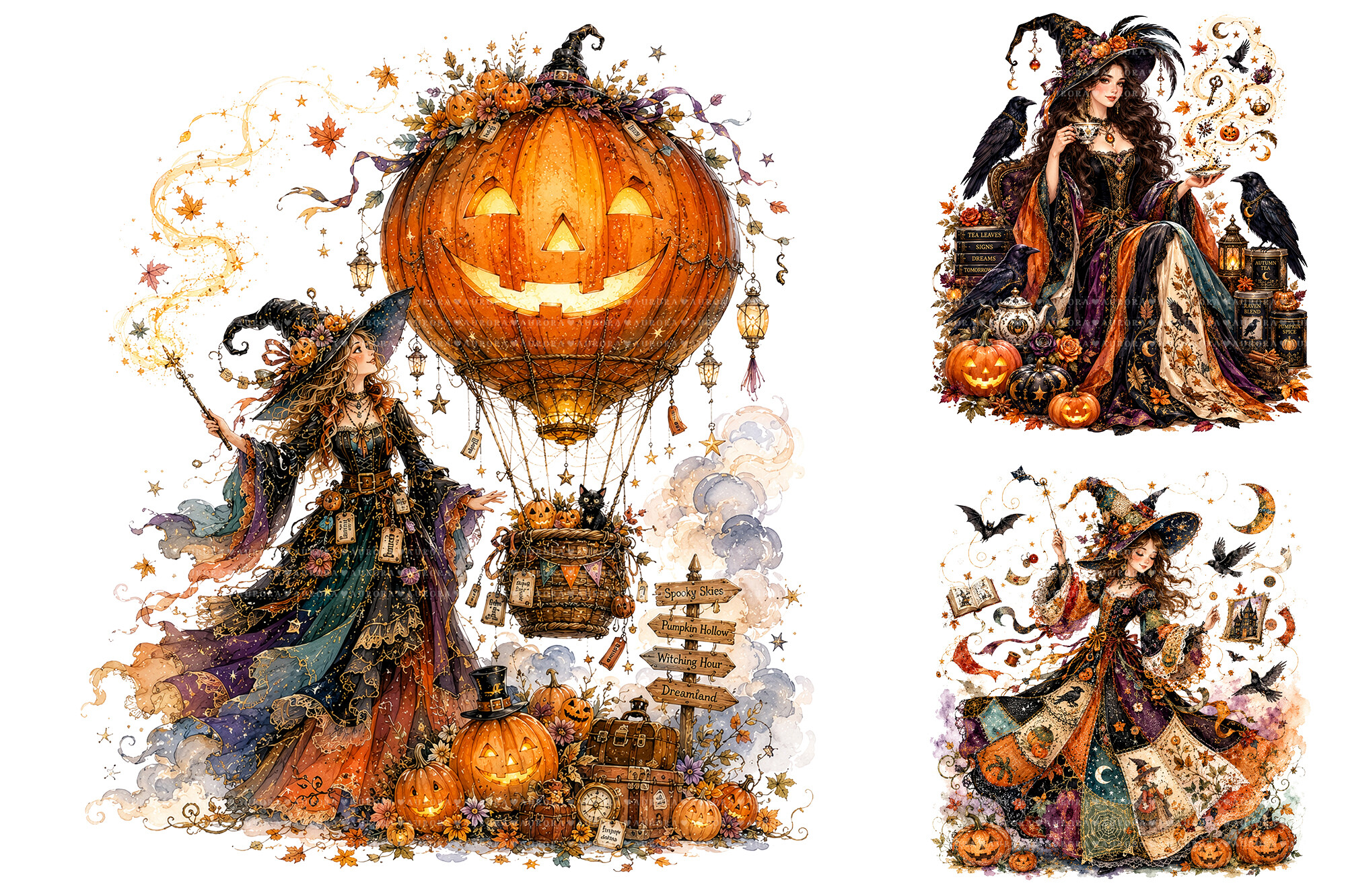 Magical Halloween Witch Pumpkin Art Pack