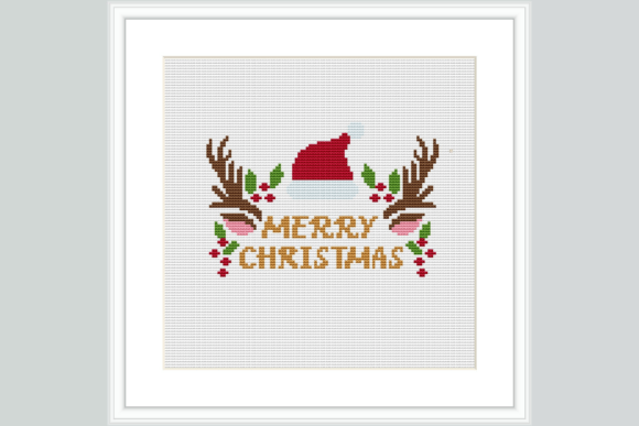 Merry Christmas Cross Stitch Pattern