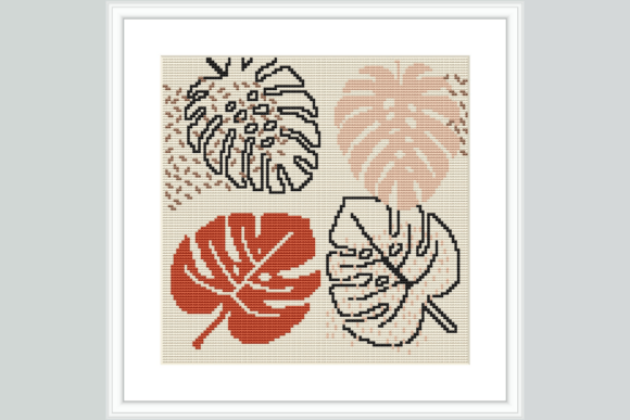 Monstera Sampler Cross Stitch Pattern