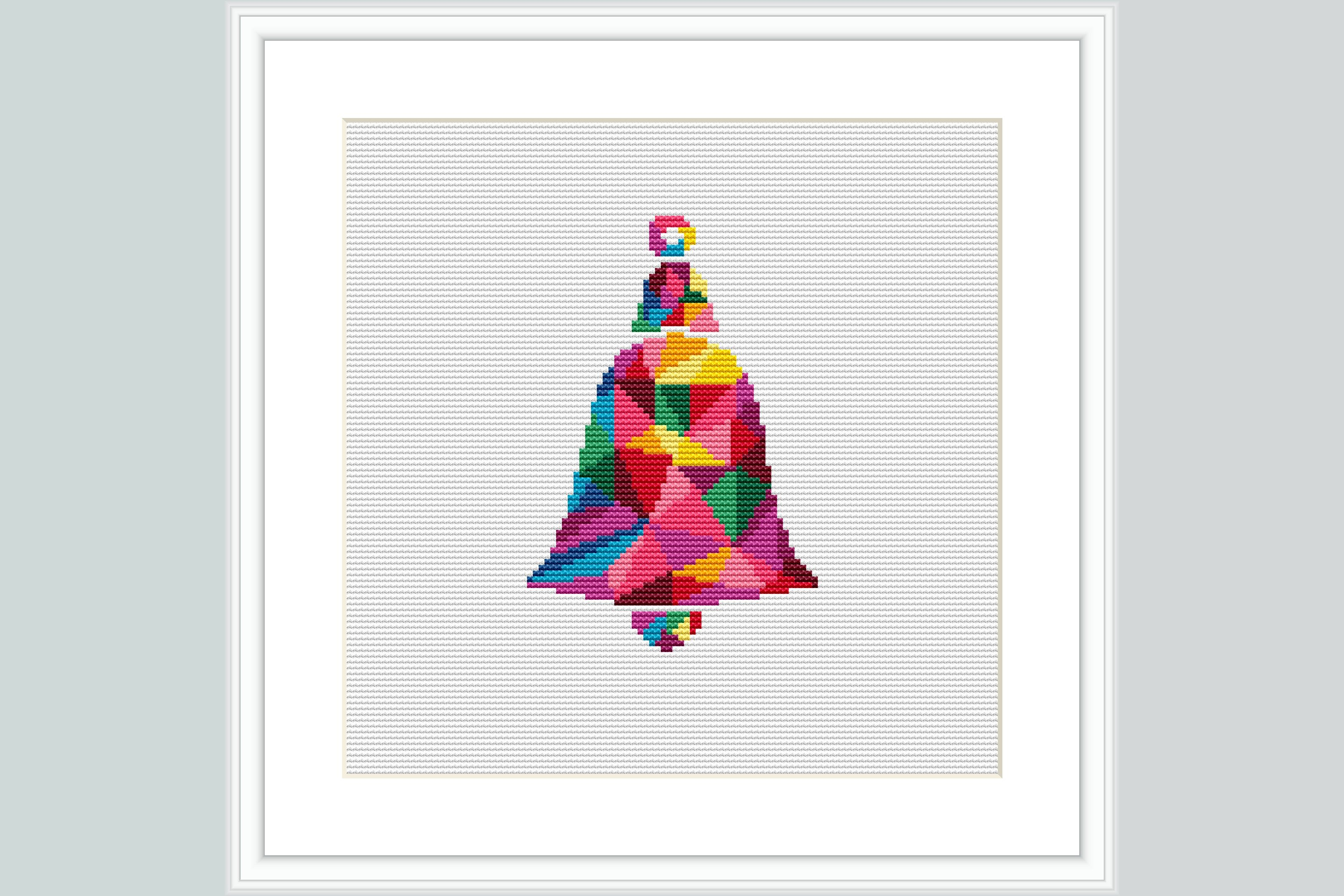 Mosaic Bell Cross Stitch Pattern
