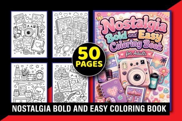 Nostalgia Bold and Easy Coloring Book 02