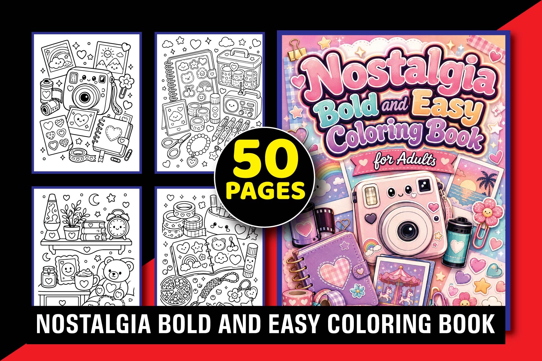 Nostalgia Bold and Easy Coloring Book 02