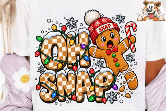 Oh Snap Gingerbread Christmas PNG Tee