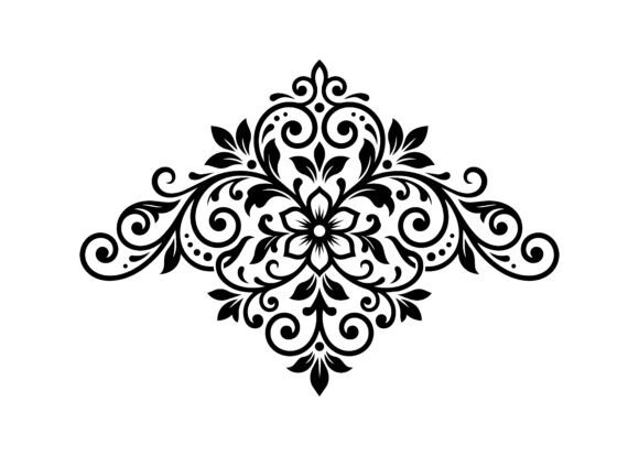 Ornate Floral Filigree Ornament SVG