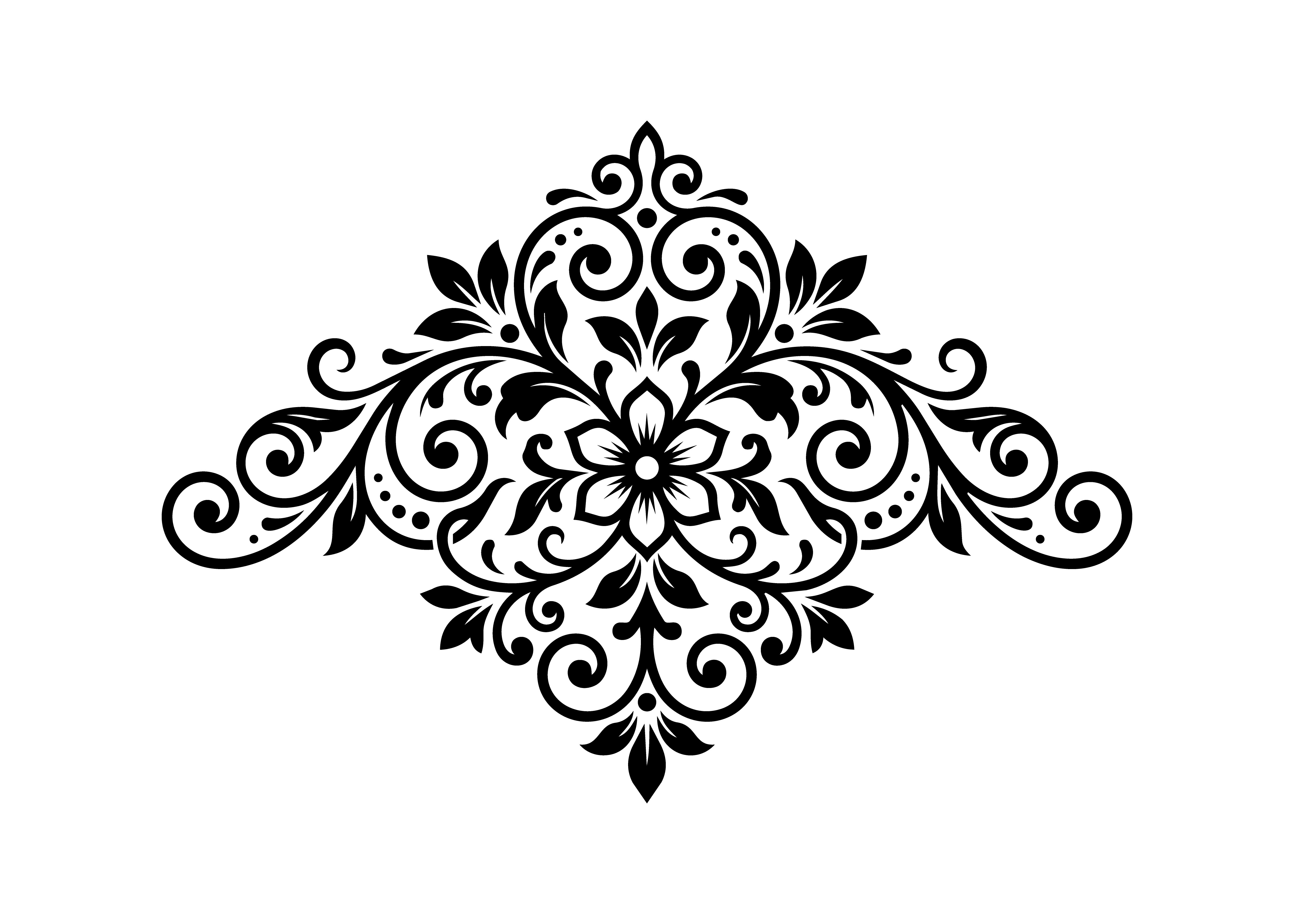 Ornate Floral Filigree Ornament SVG