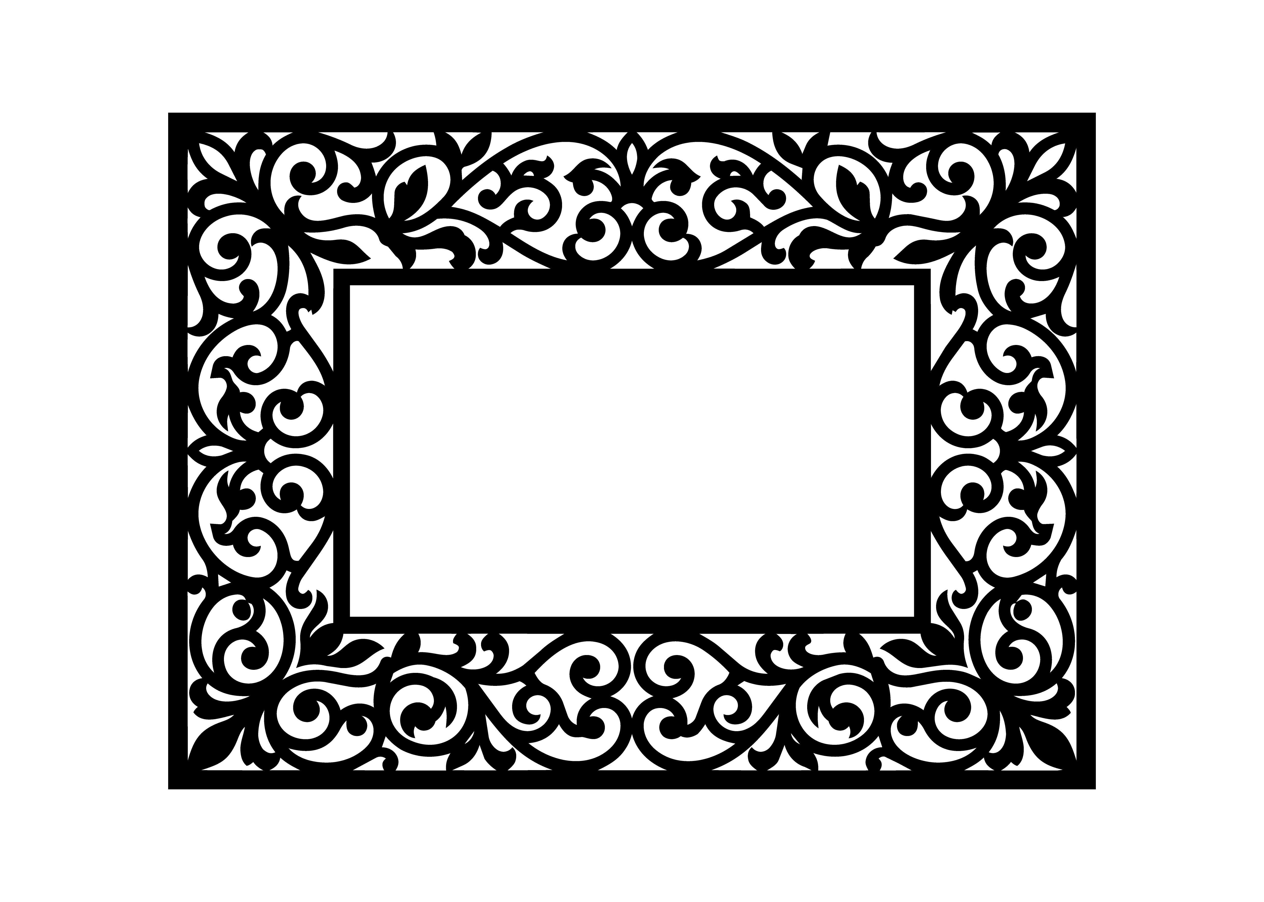 Ornate Floral Rectangle Frame SVG