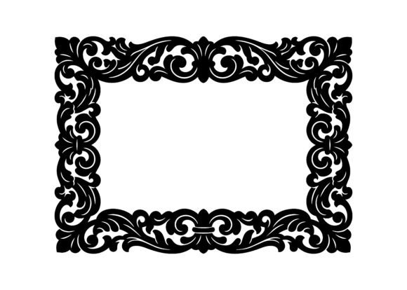 Ornate Floral Scroll Frame SVG