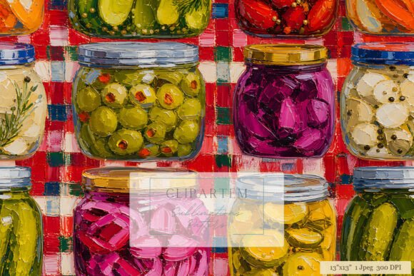 Pickled Jar Plaid Kitchen Repeat Pattern