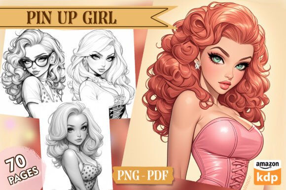Pin Up Girl Coloring Pages, Vol. 01