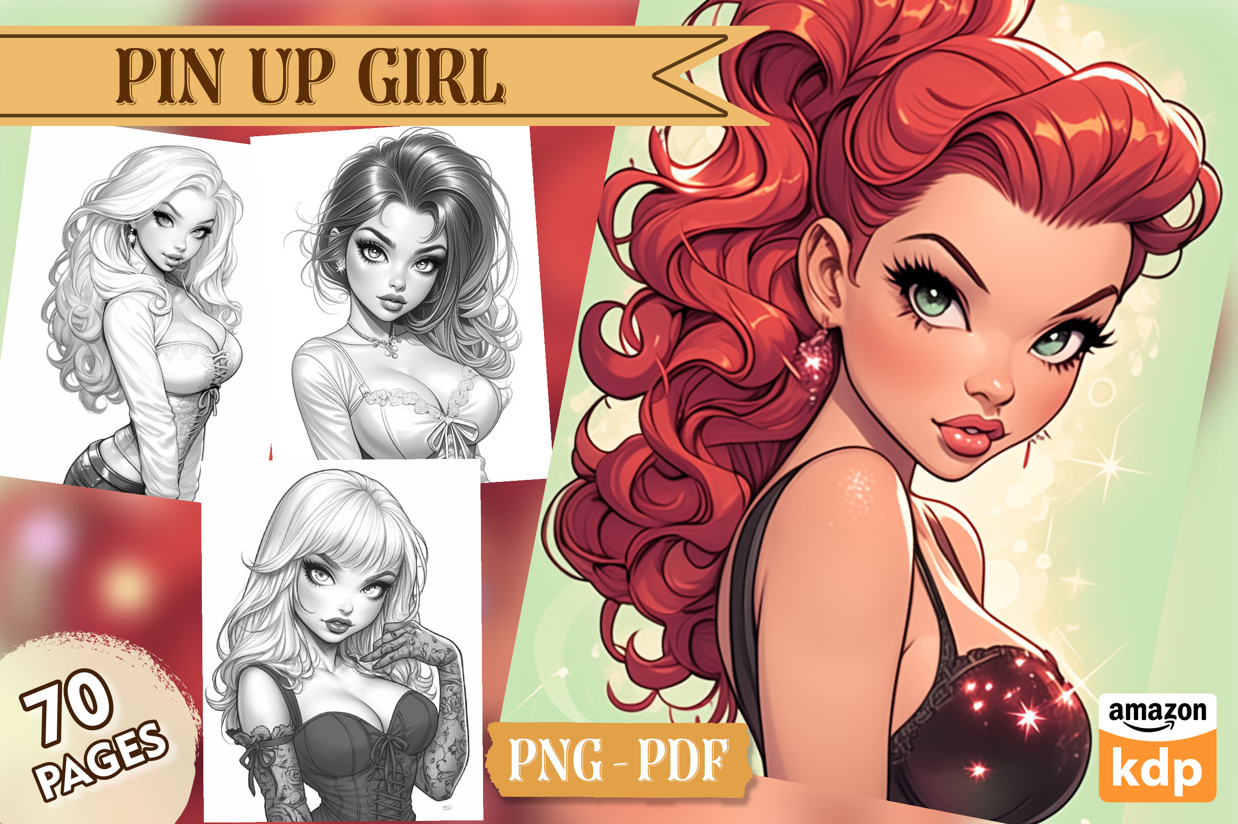 Pin Up Girl Coloring Pages, Vol. 02