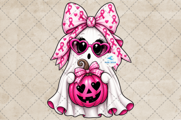 Pink Ghost Breast Cancer Halloween Png