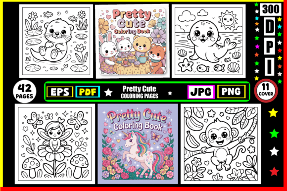 Pretty Cute Coloring Pages for Kids