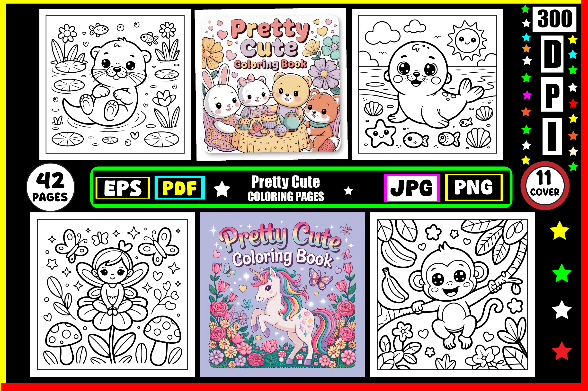 Pretty Cute Coloring Pages for Kids