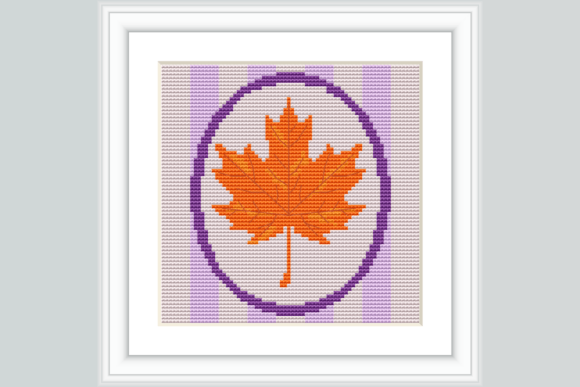 Purple Leaf Cross Stitch Pattern